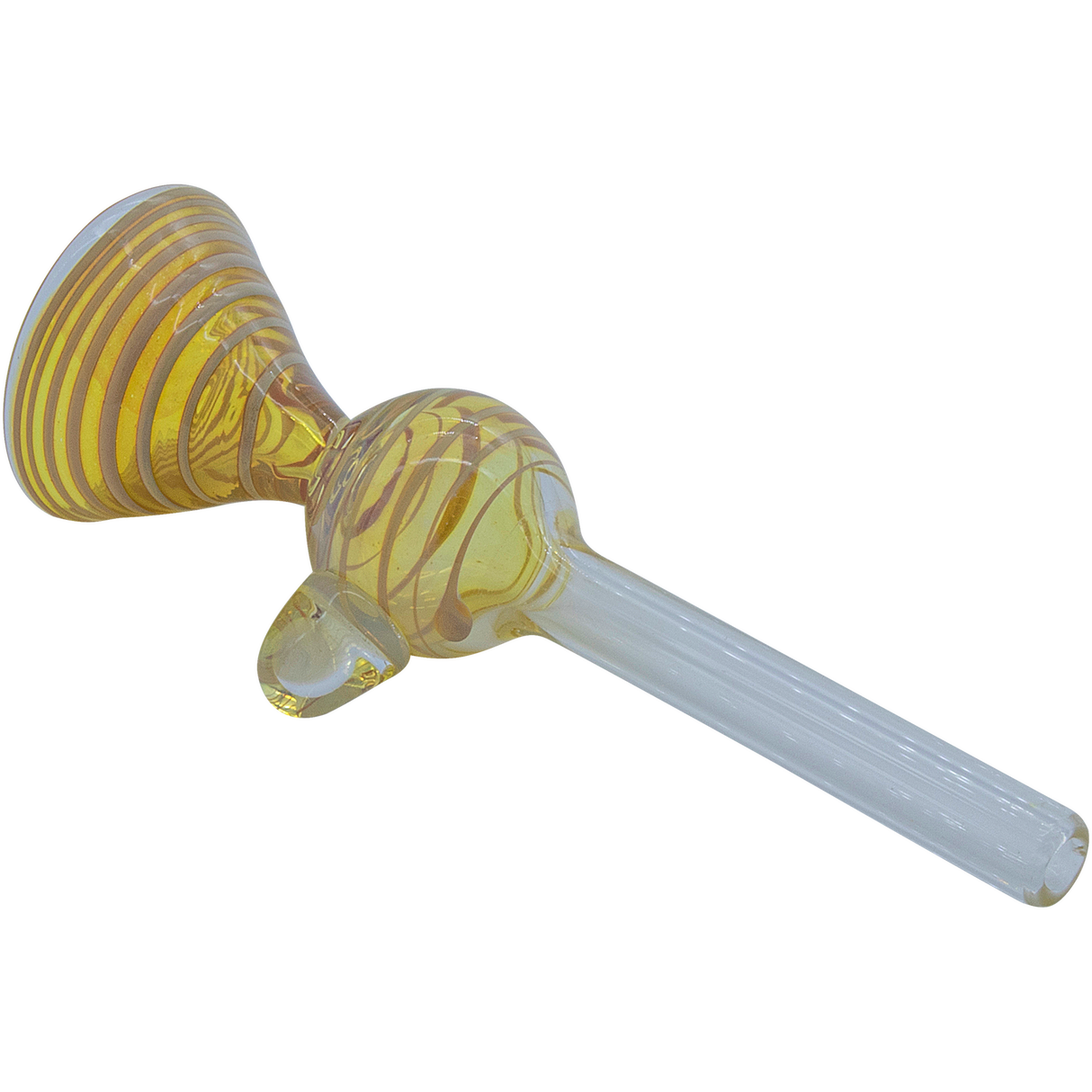 LA Pipes "Loud Speaker" Pull-Stem Slide Bowl in Amber - Borosilicate Glass with Rubber Grommet