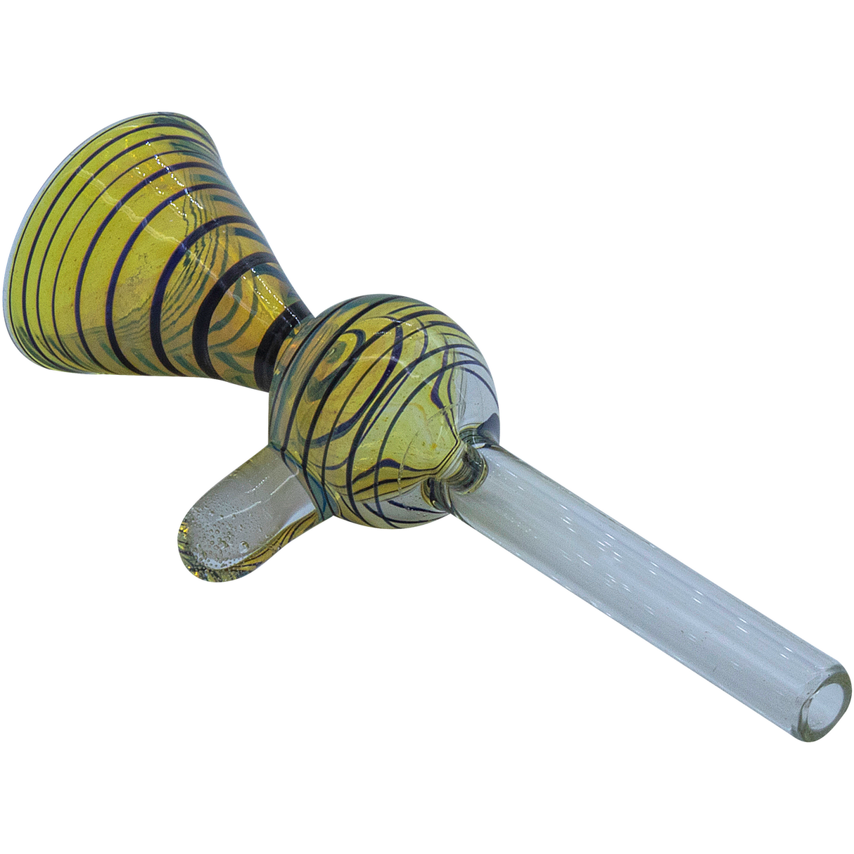 LA Pipes "Loud Speaker" Pull-Stem Slide Bowl in Black with Grommet Joint for Bongs, Borosilicate Glass