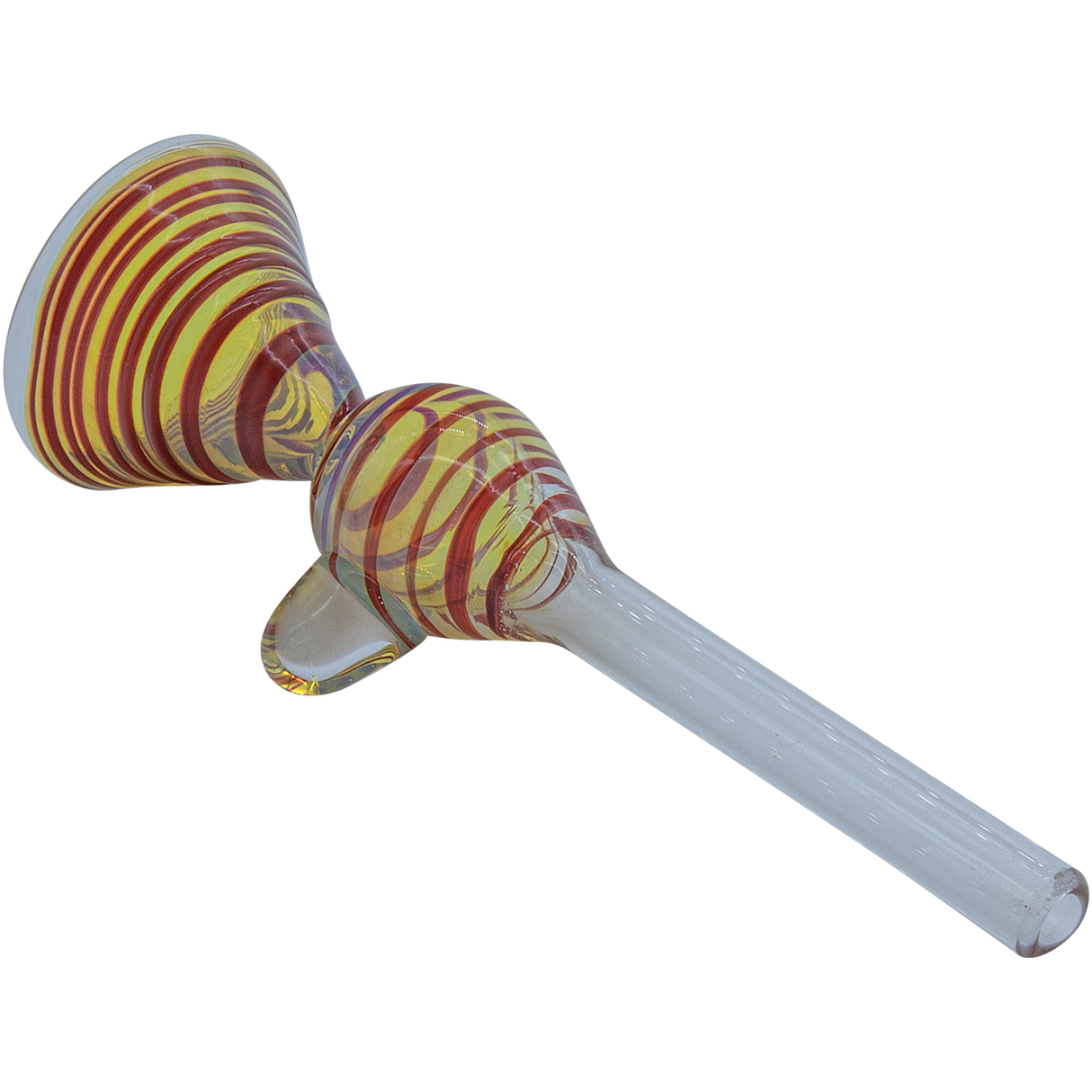 LA Pipes "Loud Speaker" Red Pull-Stem Slide Bowl for Bongs, Borosilicate Glass, Side View