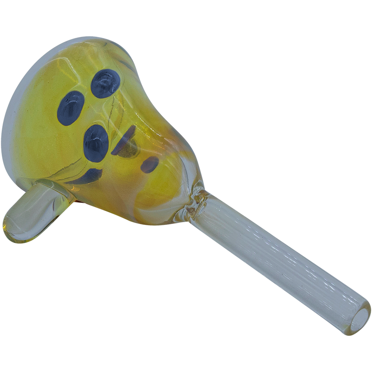 LA Pipes "Mission Bell" Pull-Stem Slide Bowl in Blue, Borosilicate Glass for Bongs - Top View