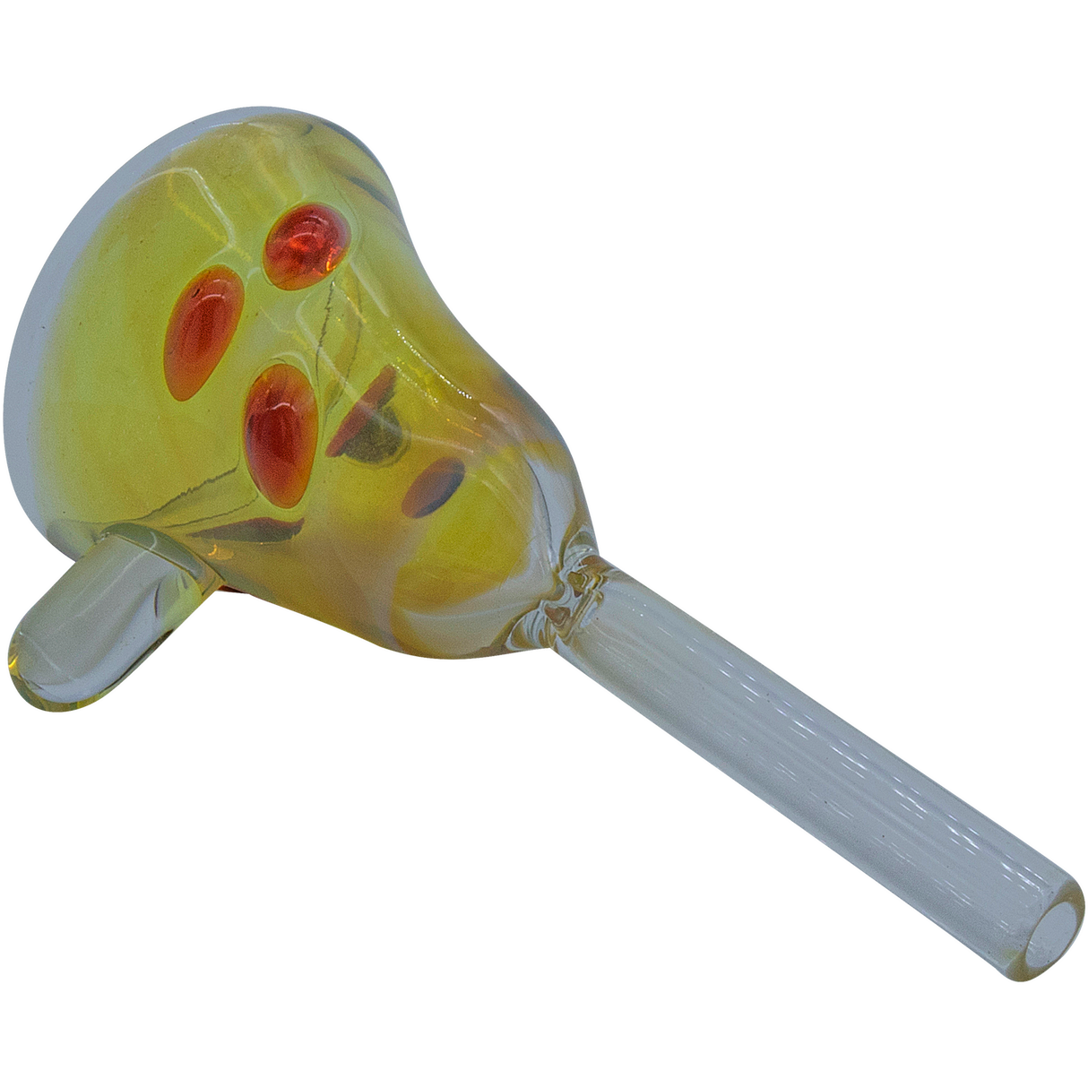LA Pipes "Mission Bell" Pull-Stem Slide Bowl in Red, Borosilicate Glass for Bongs - Side View
