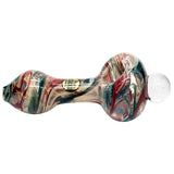 LA Pipes "Primordial Ooze" Glass Spoon Pipe, Fumed Color Changing, 4.5" Length, Side View
