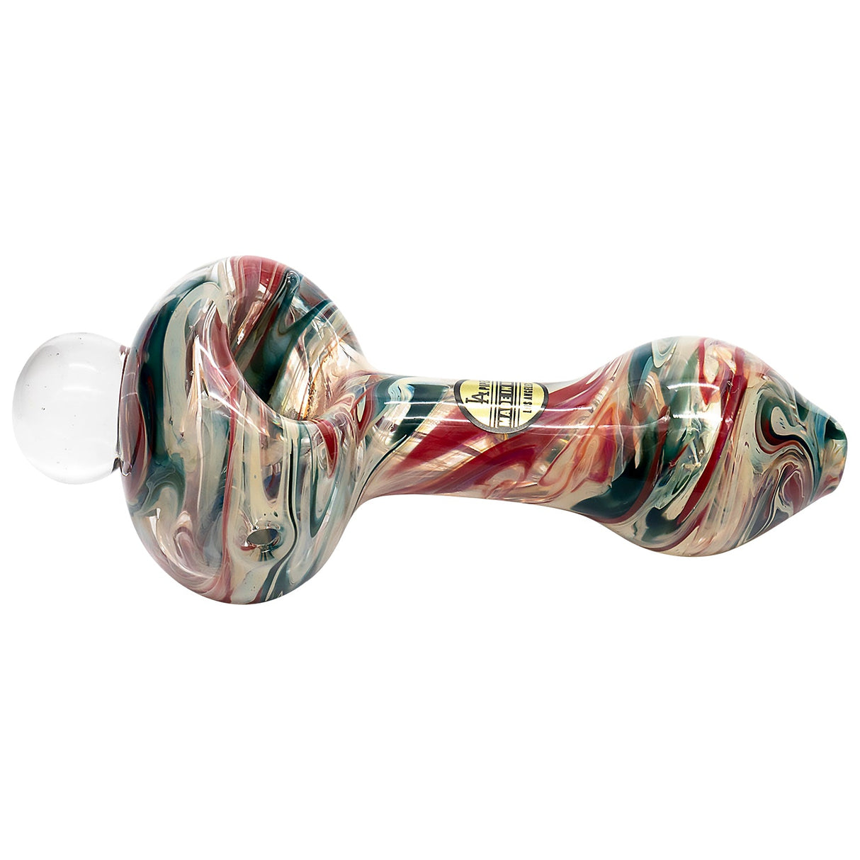 LA Pipes "Primordial Ooze" Glass Spoon Pipe, 4.5" Fumed Color Changing, Side View