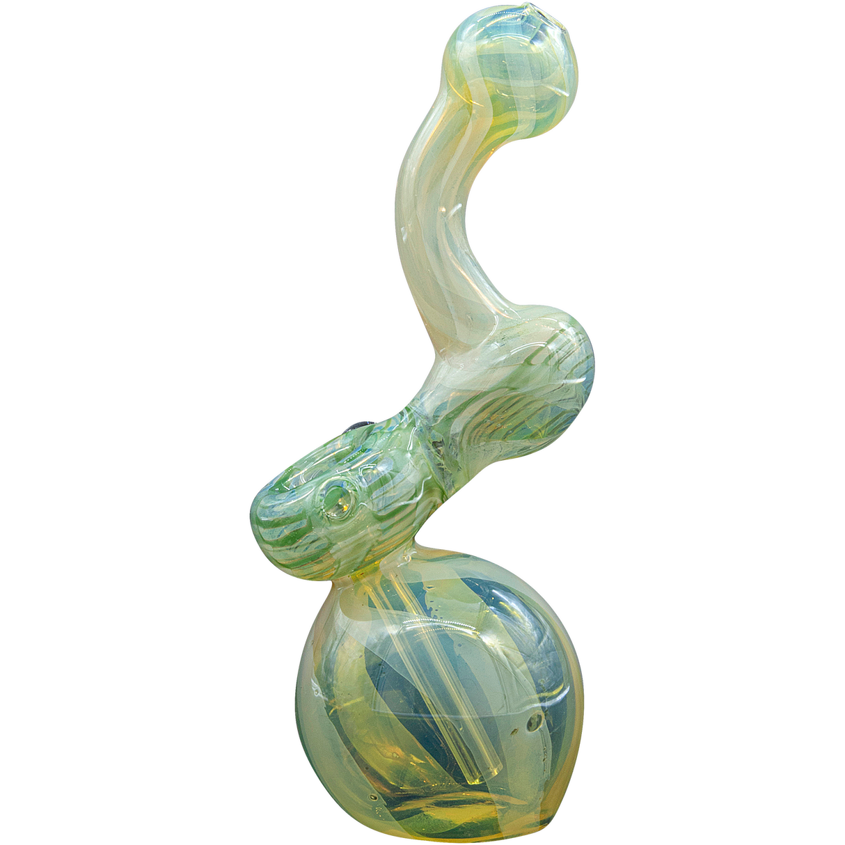 LA Pipes Fumed Sherlock "Rake Bubb" Bubbler with Colorful Swirls - Front View