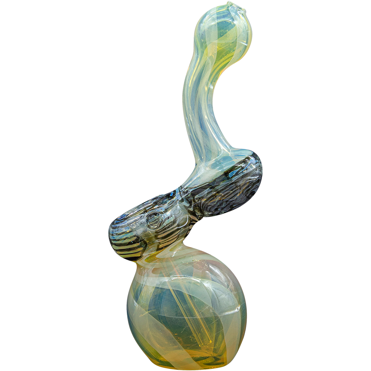 LA Pipes "Rake Bubb" Fumed Sherlock Bubbler Pipe in Various Colors, Front View
