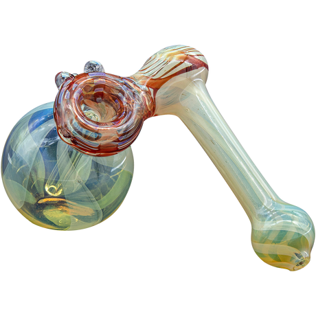 LA Pipes Raked Sidecar Bubbler in Ruby Red, 6" Borosilicate Glass for Dry Herbs, Side View