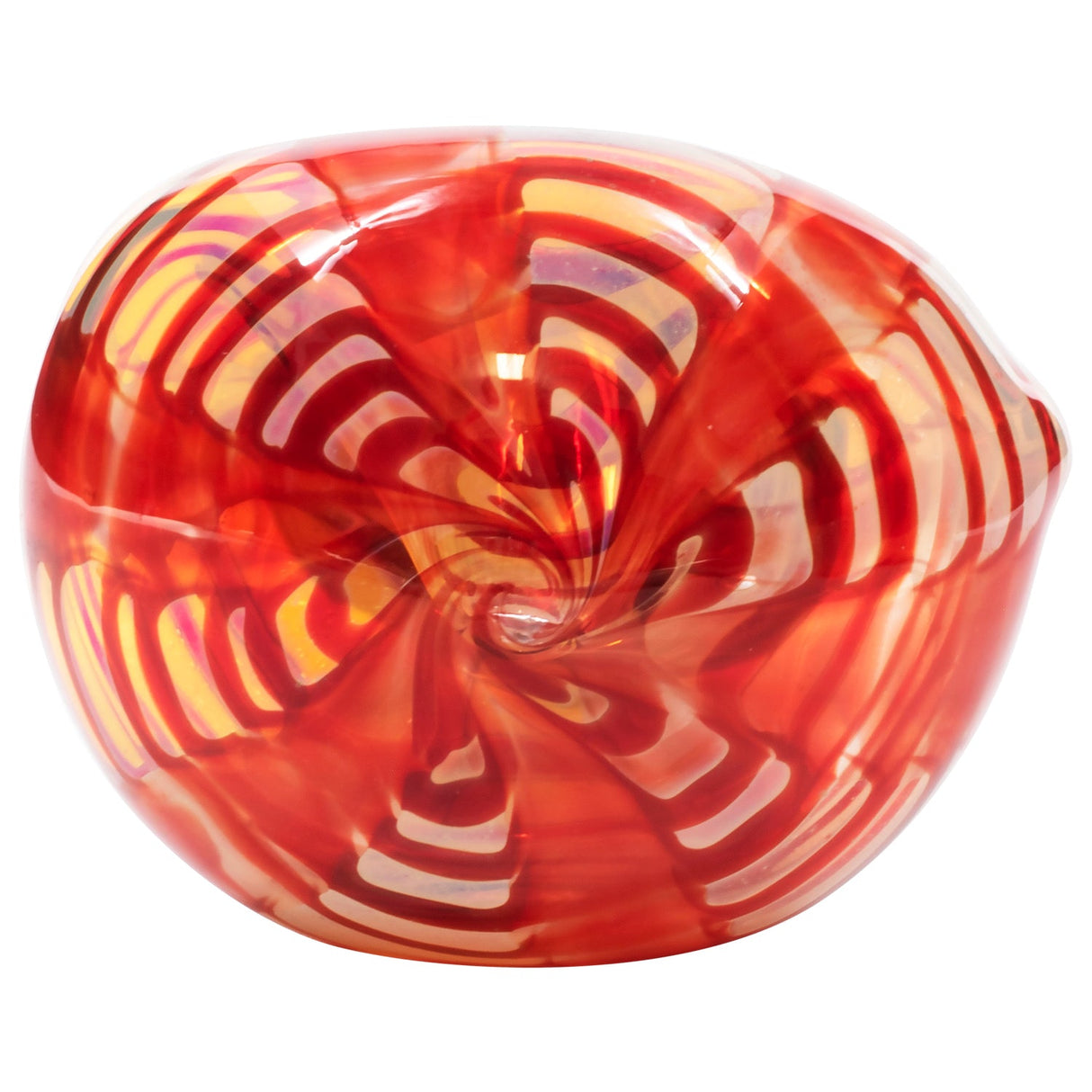 LA Pipes "Raker" Glass Spoon Pipe with Fumed Color Changing Design, Top View