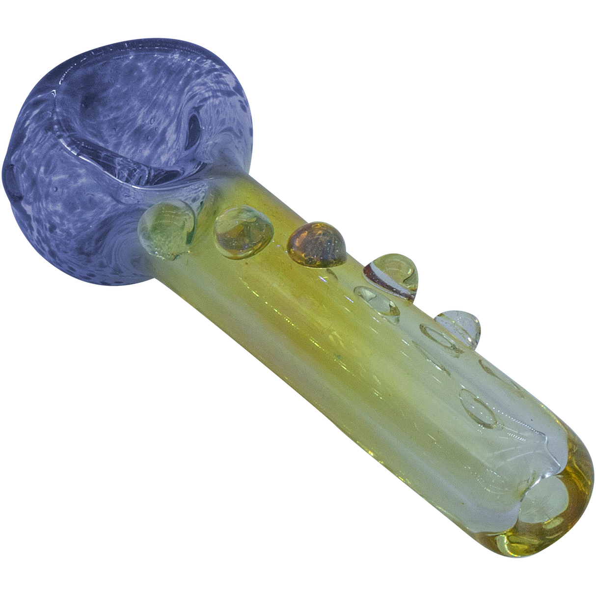 LA Pipes "Razorback" Silver Fumed Mini Spoon Pipe, Blue Hues, 3" Borosilicate Glass, USA Made