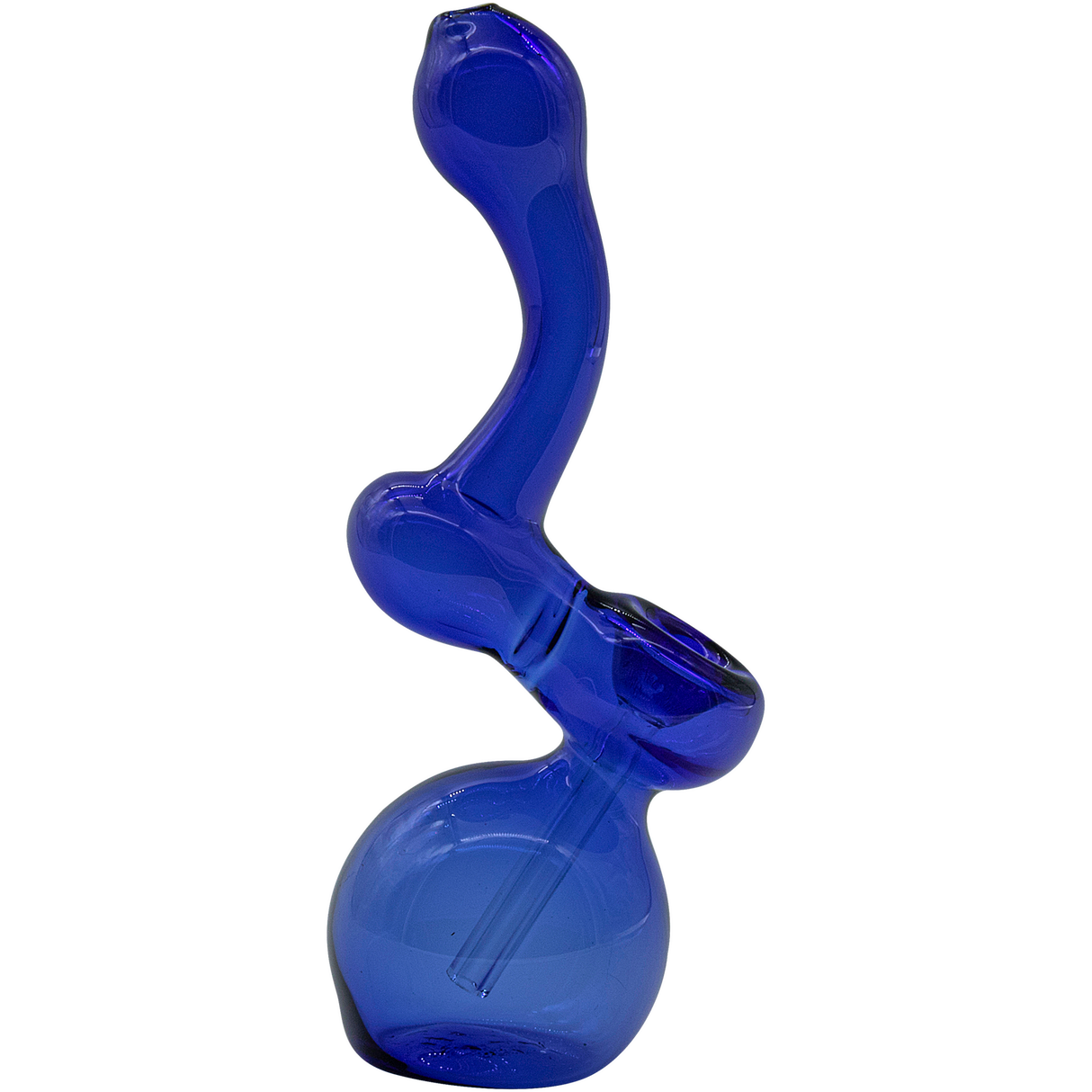 LA Pipes "Sherbub" Glass Sherlock Bubbler Pipe in Blue - 6" Height, USA Made