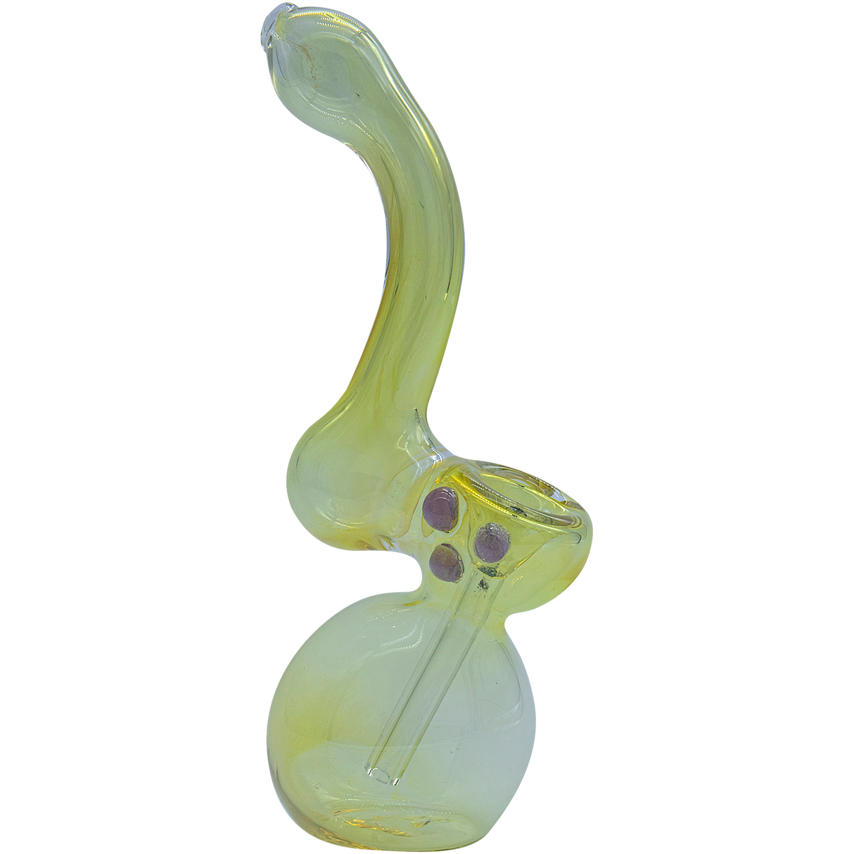 LA Pipes "Silver Sherlock" Fumed Bubbler Pipe in Purple Slime, 6" Borosilicate Glass, for Dry Herbs
