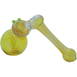 LA Pipes "Silver Sidecar" Fumed Hammer Sidecar Pipe in Green Slime, 6" Borosilicate Glass