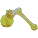 LA Pipes "Silver Sidecar" Fumed Hammer Sidecar Pipe in Green Slime, 6" Borosilicate Glass