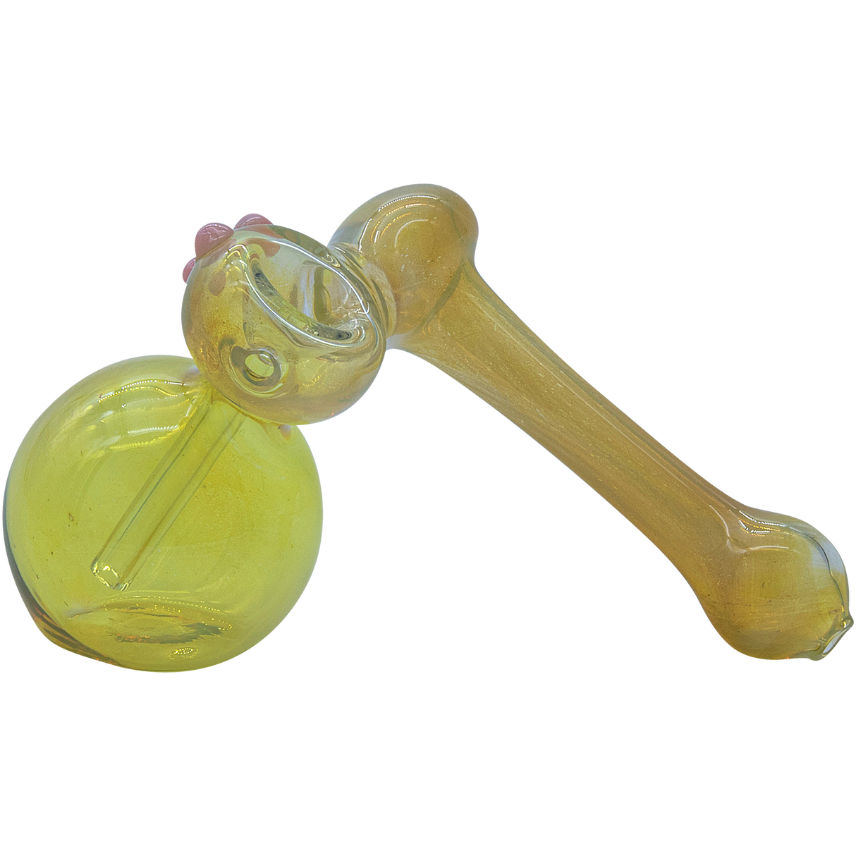 LA Pipes "Silver Sidecar" Fumed Hammer Sidecar Pipe in Green, 6" Length, USA Made