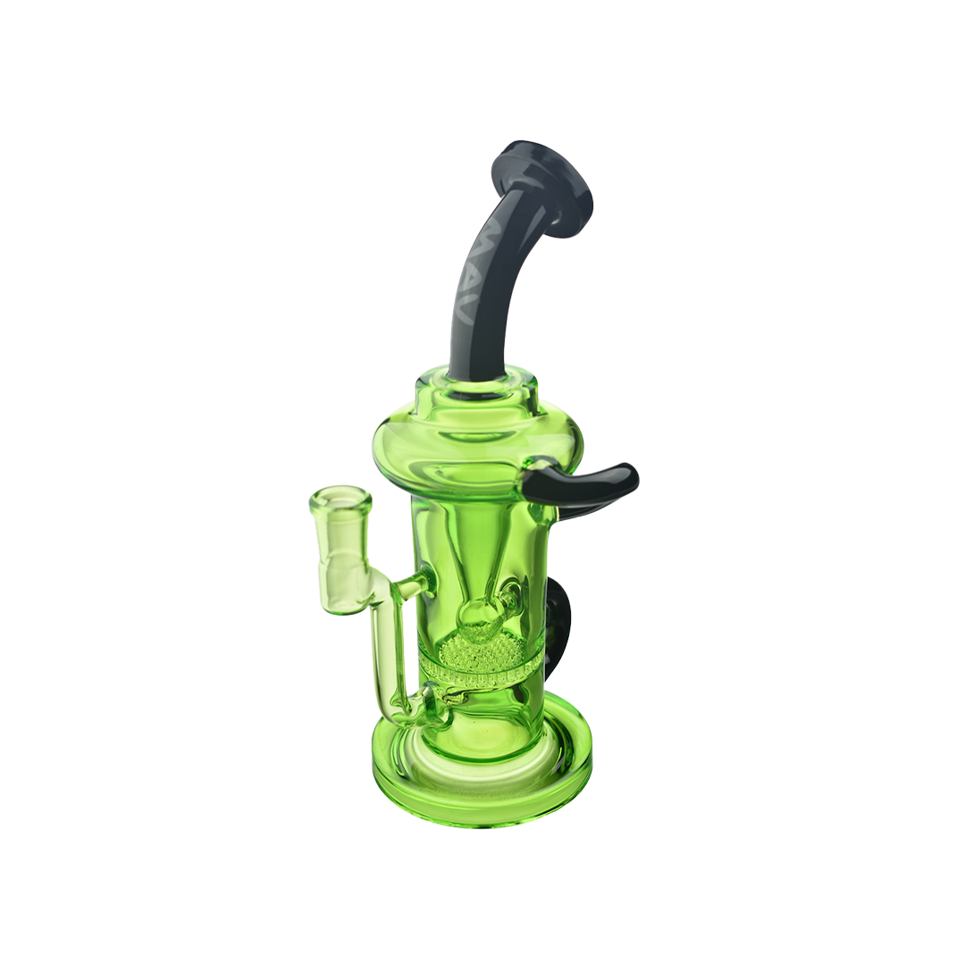 MAV Glass 10" Sonoma Recycler Dab Rig with Honeycomb Perc in Green - 3/4 View