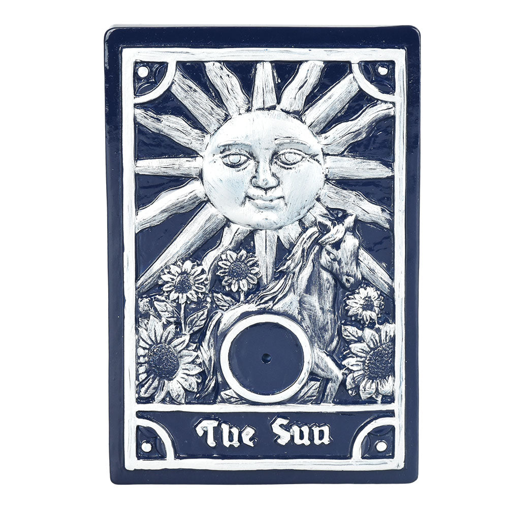 Polyresin The Sun Tarot Card Incense Burner, 3.5" x 5", Front View on White Background