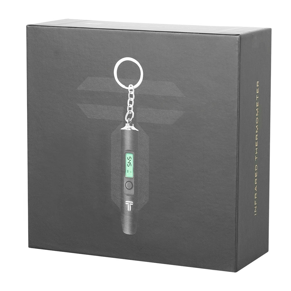 Terpometer 2.0 Infrared Dab Thermometer with digital display, black, keychain design, battery-powered