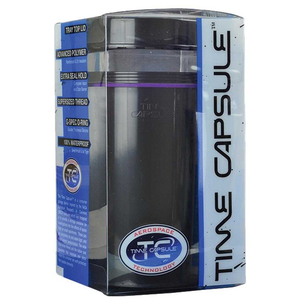 Sealable silicone "Time Capsule" storage device front view on white background