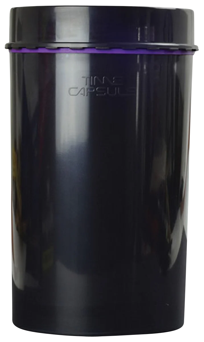 Large "Time Capsule" Sealable Silicone Storage Device, Front View with Heavy Wall Design