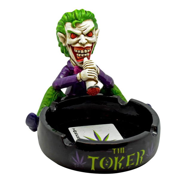 The Toker Clown Polyresin Ashtray, medium-sized with vibrant clown design, front view