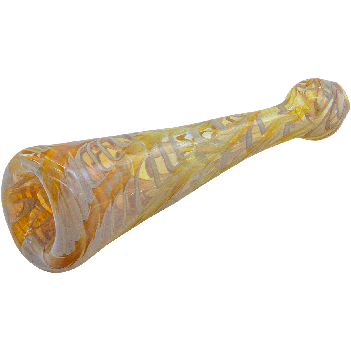 LA Pipes Typhoon Colored Chillum in Amber - 4.5" Borosilicate Glass Hand Pipe for Dry Herbs, USA Made