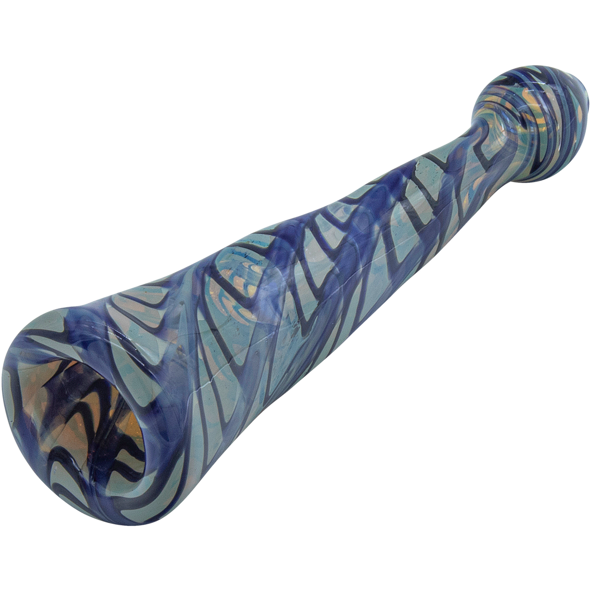 LA Pipes Typhoon Colored Chillum in Blue - 4.5" Borosilicate Glass Pipe for Dry Herbs, USA Made