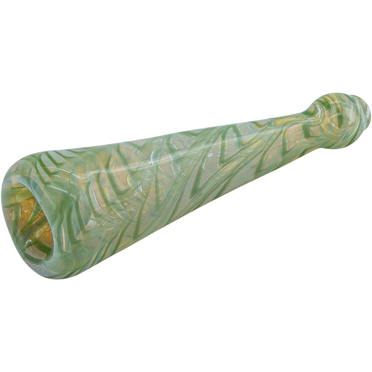 LA Pipes "Typhoon" Colored Chillum in Green - 4.5" Borosilicate Glass Hand Pipe for Dry Herbs, USA Made
