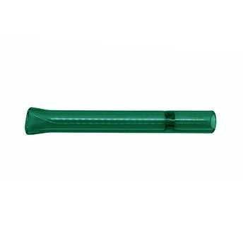 The Valiant 4" Teal Glass One Hitter, Portable Chillum Design, Top View on White Background