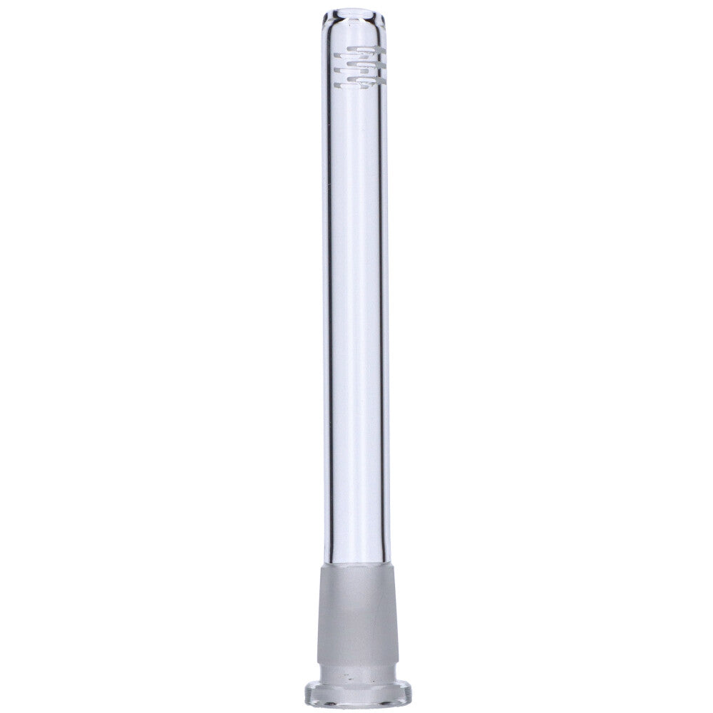 Valiant 5-inch Clear Glass 6-Cut Downstem, 18mm to 14mm, for Dry Herbs - Front View