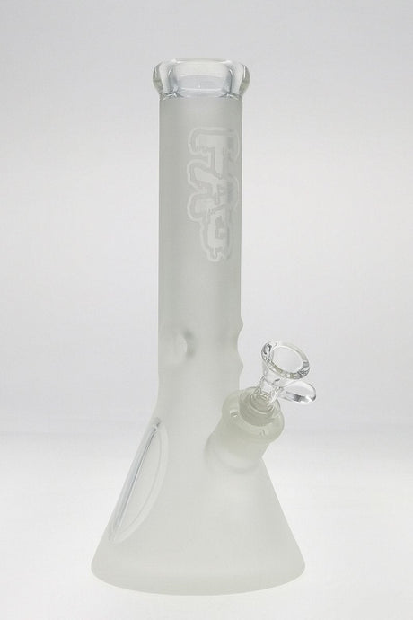 Thick Ass Glass 12" Beaker Bong, 9mm Full Sandblasted, Side View on White Background