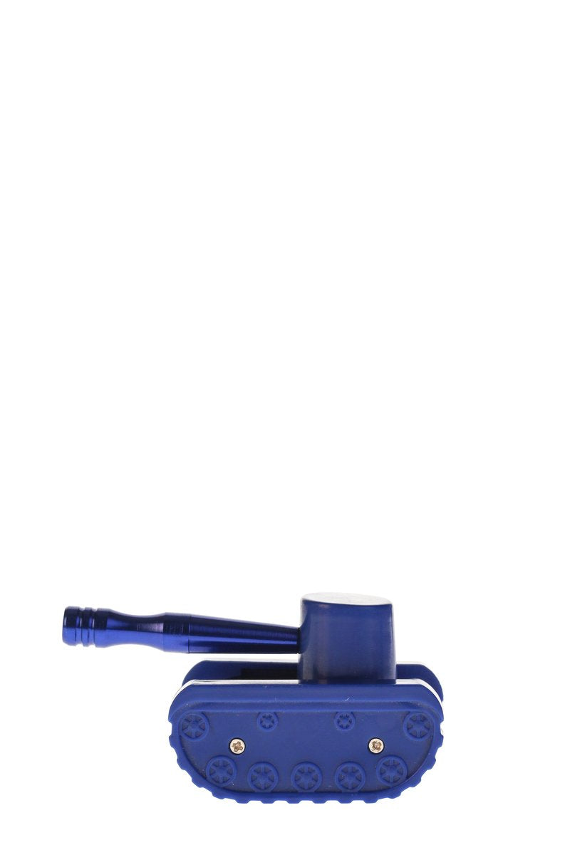 Thick Ass Glass Metal Tank Stealth Dry Pipe, 3" Compact Size, Durable Design, Side View