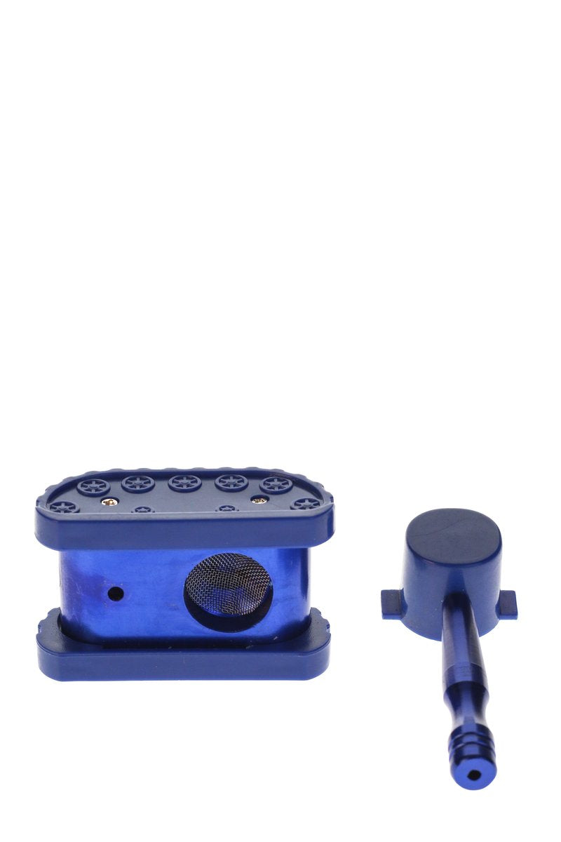 Thick Ass Glass 3" Metal Tank Stealth Dry Pipe, Compact and Durable with Mesh Screen, Front View