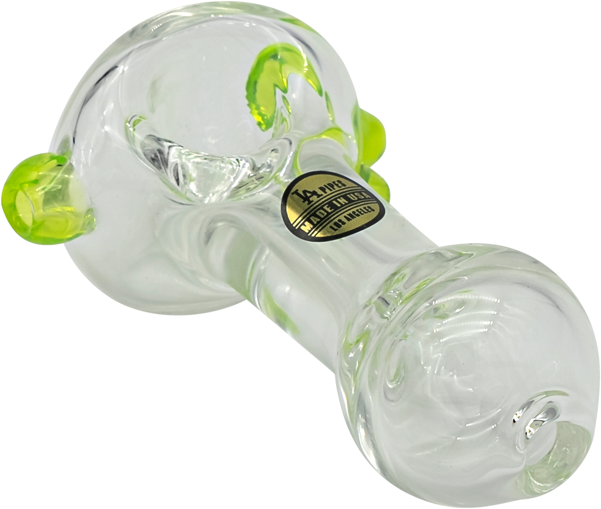 LA Pipes Thick Glass Spoon Pipe, 4" Borosilicate, Assorted Colors, Side View