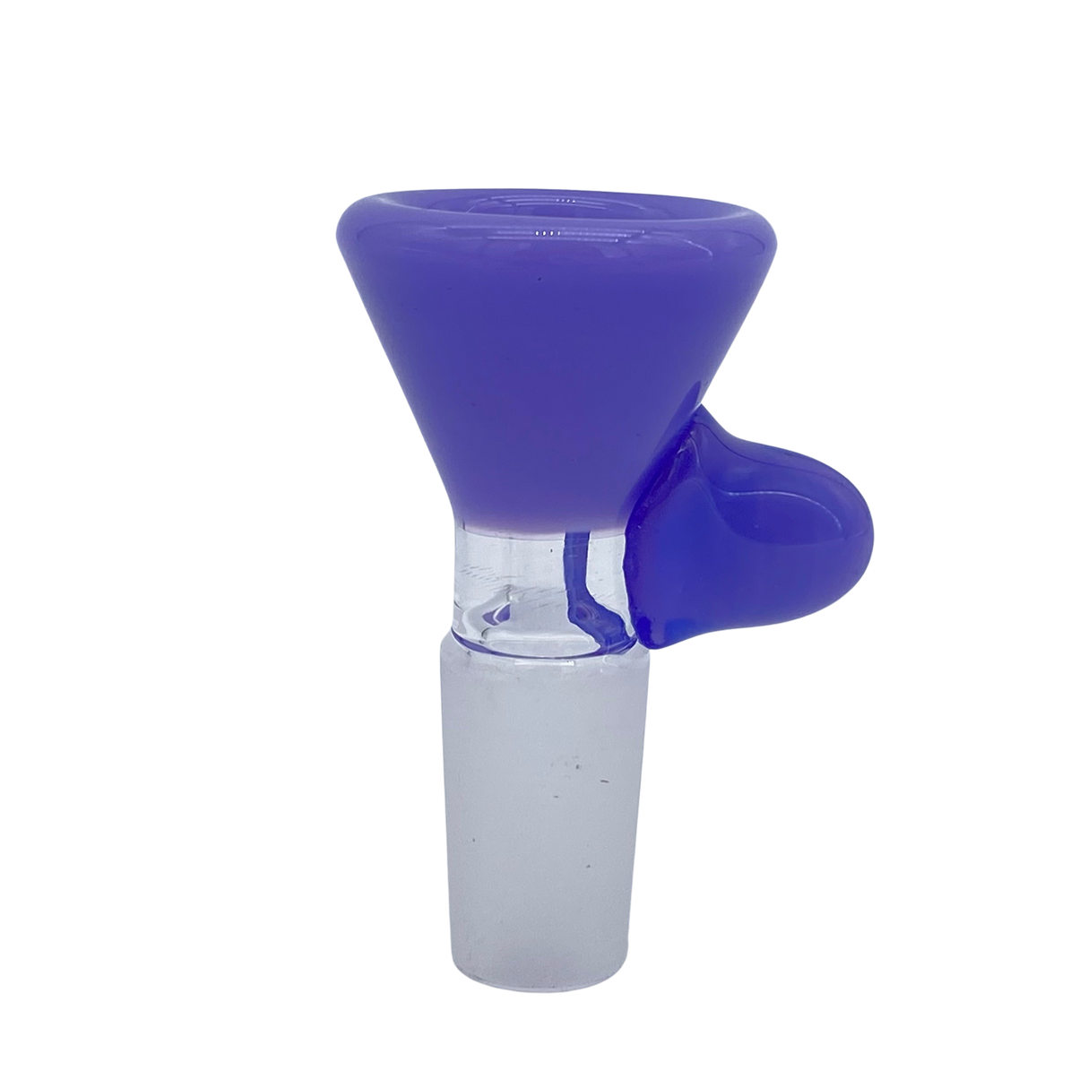 MAV Glass Thick Handle Bowl in Purple 14mm, Front View on White Background
