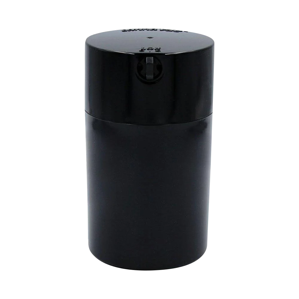 TightVac Cannavac LOK Airtight Storage Container, Black, Front View, Portable Design