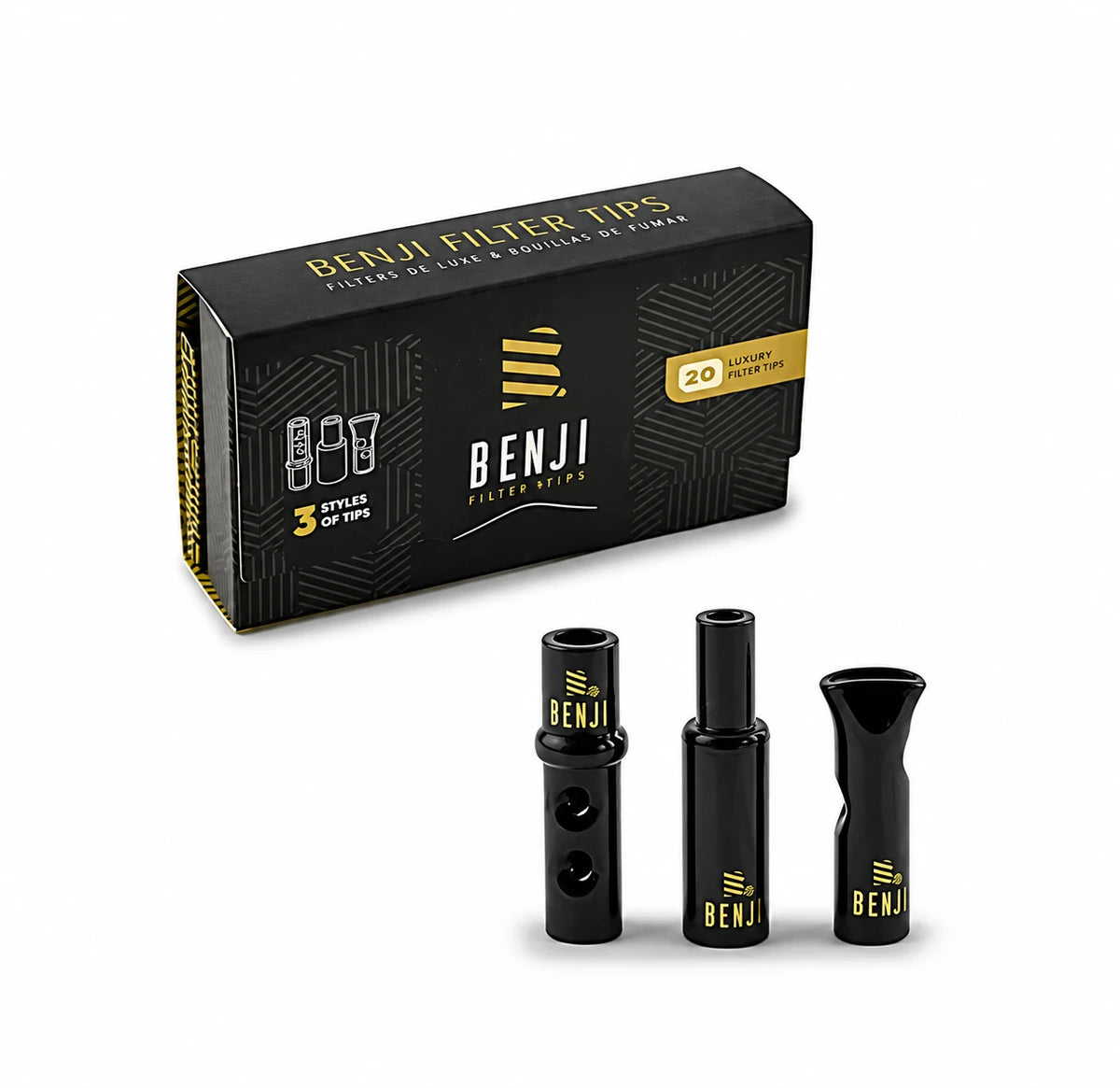 Benji Glass Filter Tips Display of 10