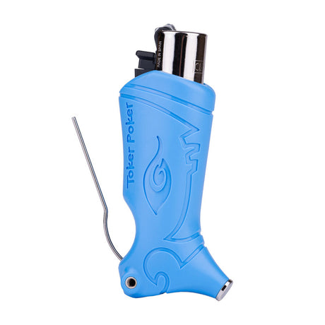 Toker Poker Clipper in blue with built-in poker and tamper, front view on white background