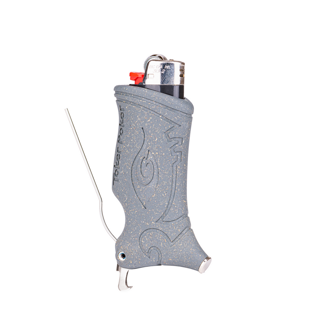 Toker Poker Hemp Plastic Lighter Sleeve with Bottle Opener in Mixed Colors, Front View