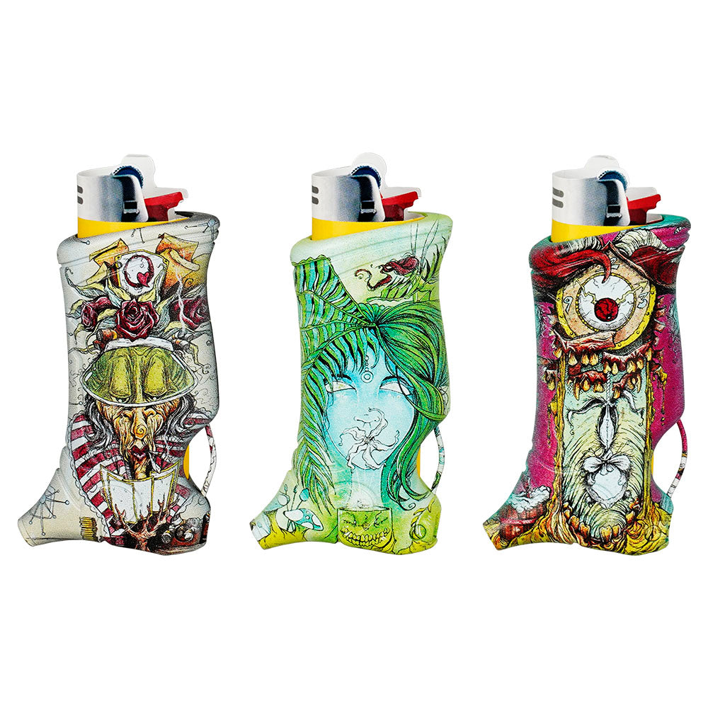 Assorted Toker Poker Lighter Sleeves with Alice in Wonderland designs, 25pc display set