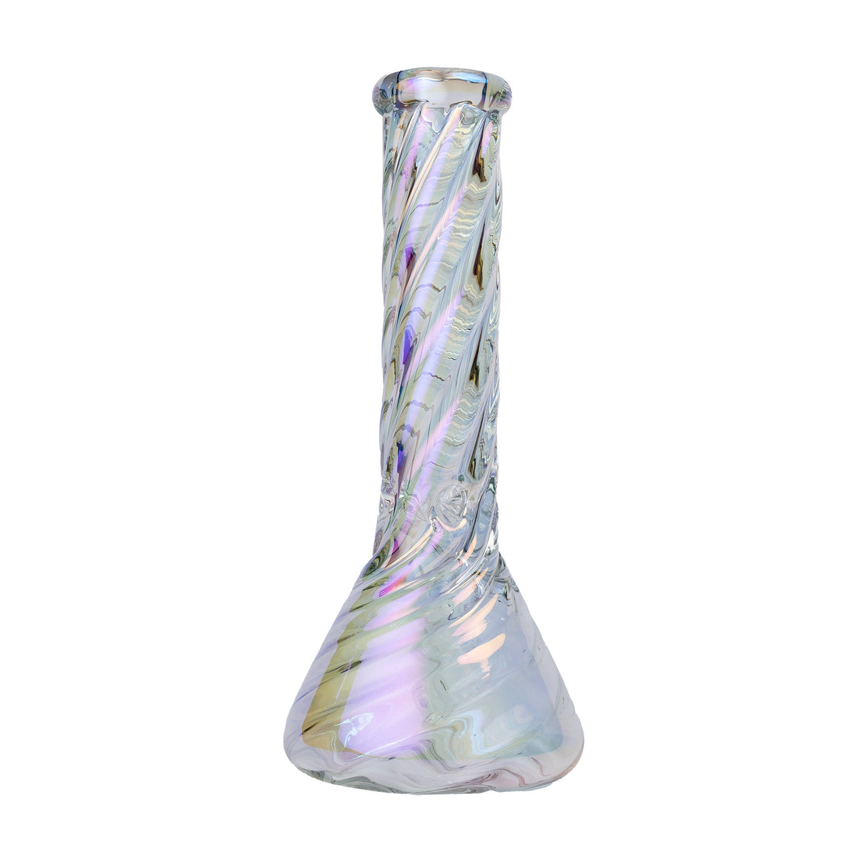 Human Grade Twisted Iridescent Beaker Water Pipe