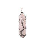 Tree Of Life Wire Wrapped Necklace - 19" with Pink Crystal - Front View