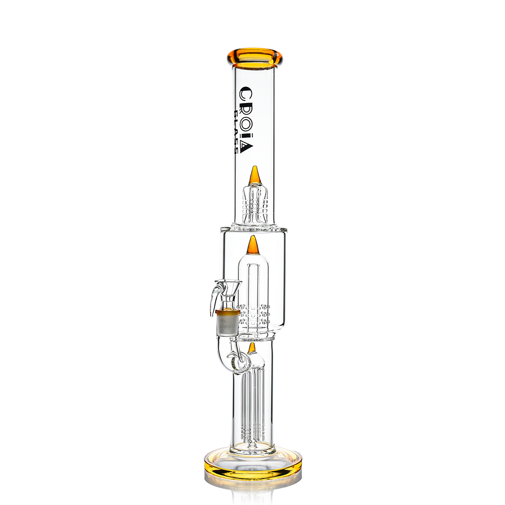 16" Triple Rocket-Perc Scientific Glass Bong | Croia Glass