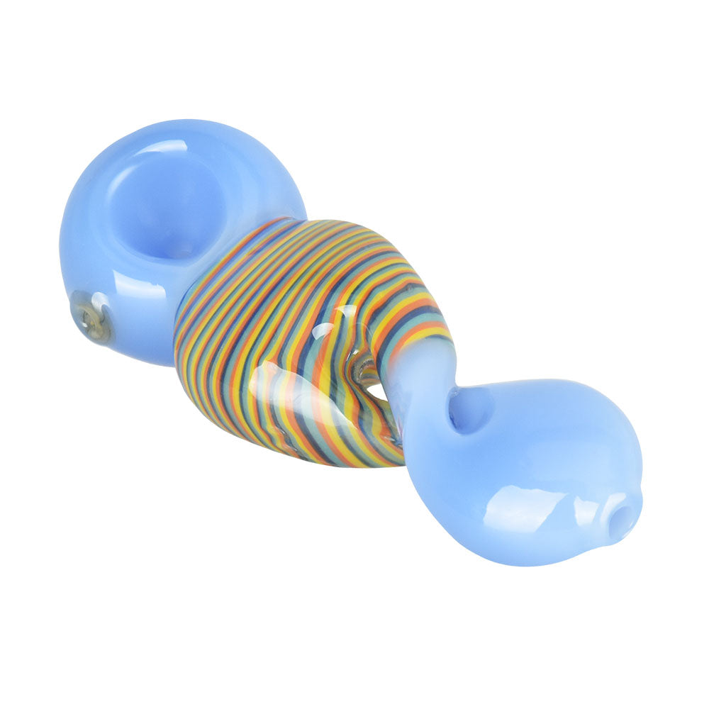 Twist of Fate Hand Pipe, 4.5" Borosilicate Glass, Unique Swirl Design, Side View