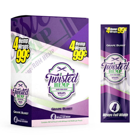 Twisted Hemp Grape Burst Flavored Blunt Wraps, Front View on White Background