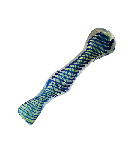 Twisted Taster Chillum Pipe, 4" Borosilicate Glass, Portable Design, Angled Side View