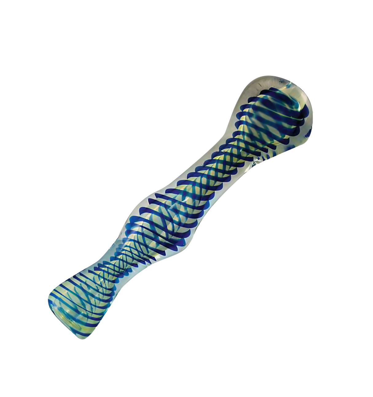 Twisted Taster Chillum Pipe, 4" Borosilicate Glass, Portable Design, Angled Side View