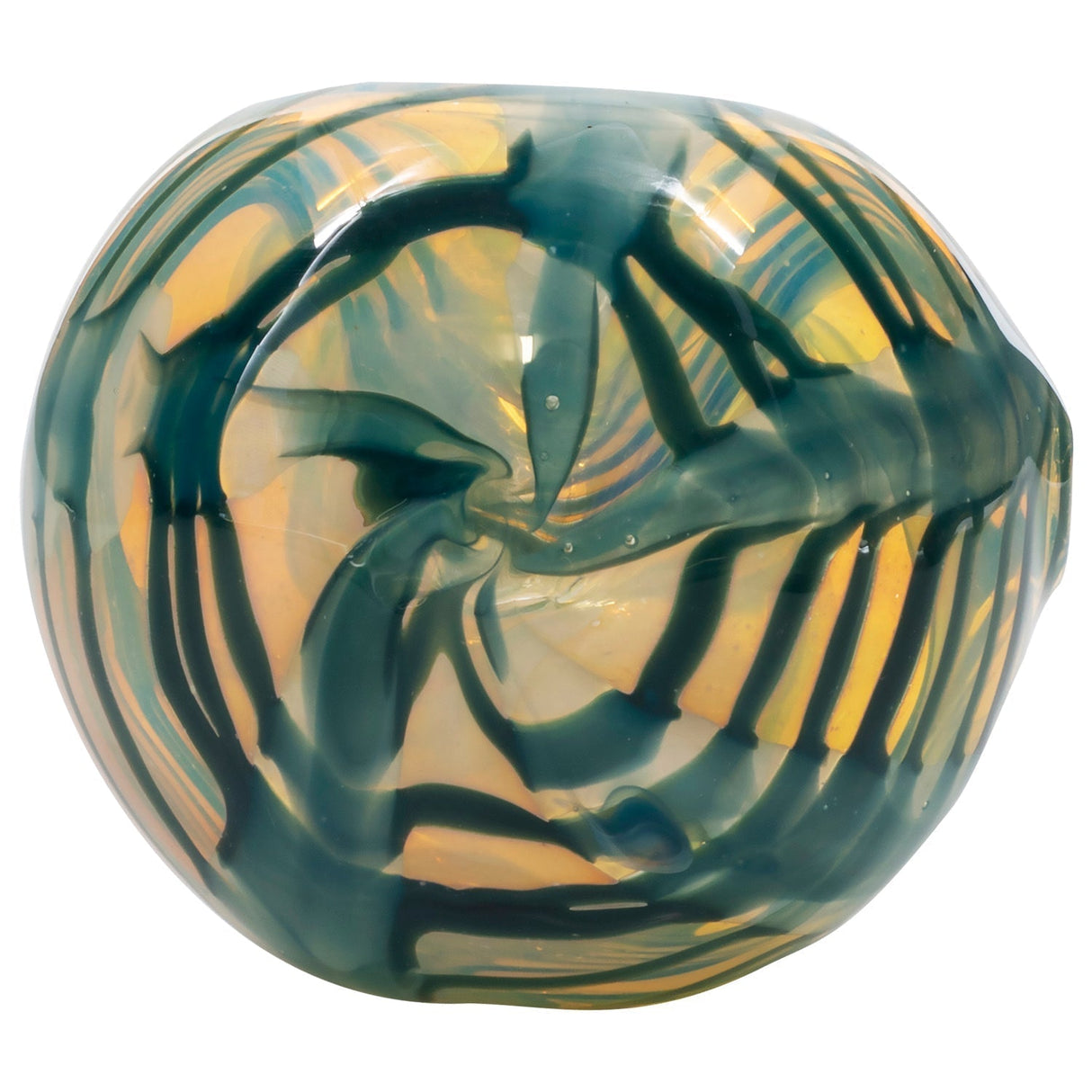 LA Pipes Twisty Cane Spoon Glass Pipe in Assorted Colors, Top View, Borosilicate