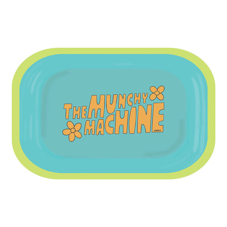 Ugly House Giddy Munchy Machine Rolling Tray in Blue, Fun Novelty Design, 10.6" x 6.3" Top View