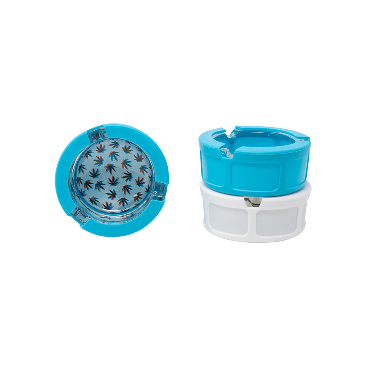 Ugly House Silicone & Glass Ashtray - Prison Design - 6 Pack Front View