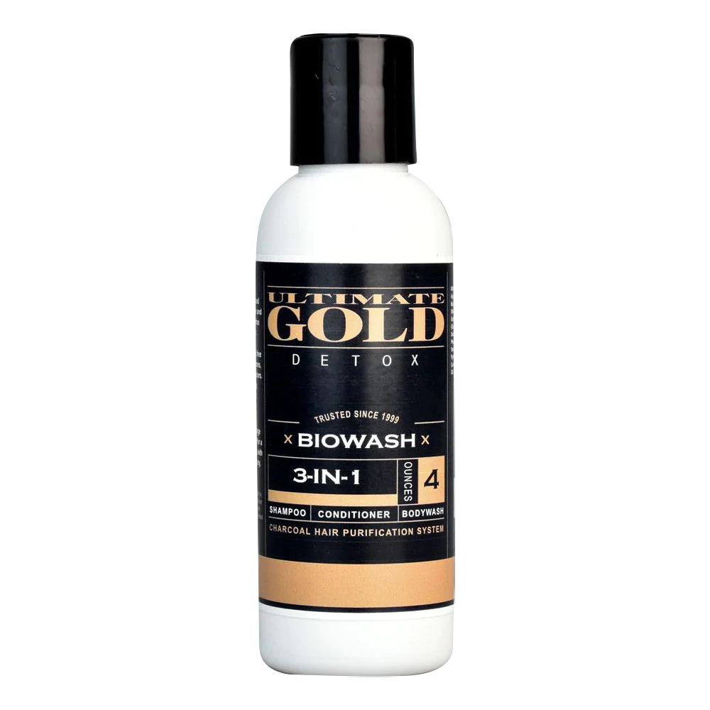 Ultimate Gold BioWash 3-in-1 Charcoal Shampoo front view on a clean background