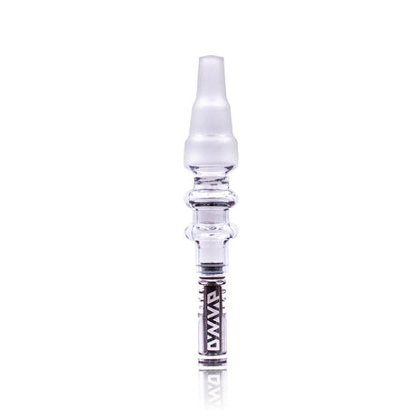The Stash Shack Universal Glass Adapter for DynaVap, clear glass, front view on white background